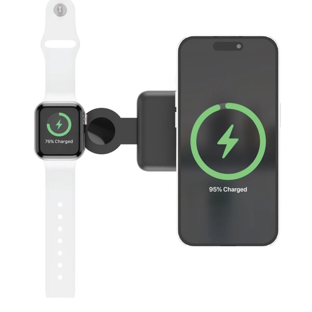 Just Wireless 2-in-1 Portable Wireless Charger - Black
